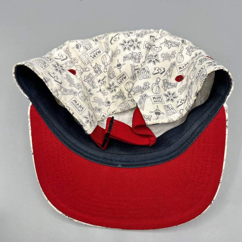 Air Jordan 5 Panel Hat Men White All Over Print Logo Jumpman Strap Back Cap - Picture 7 of 8
